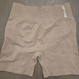 DFYNE Women's Beige Bike Shorts